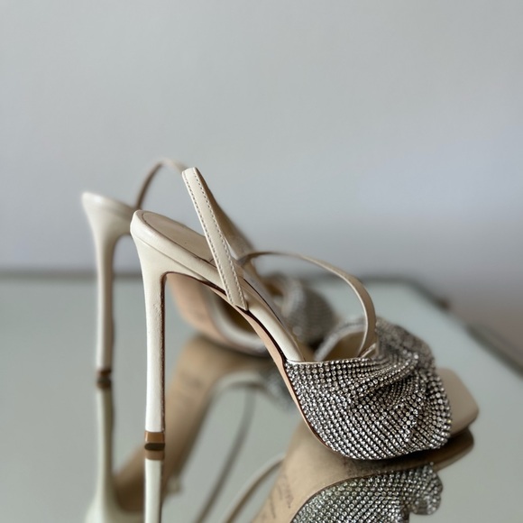 JIMMY CHOO Naria 110 Crystal-Embellished Leather Sandals White $1,625 36 - Picture 8 of 16